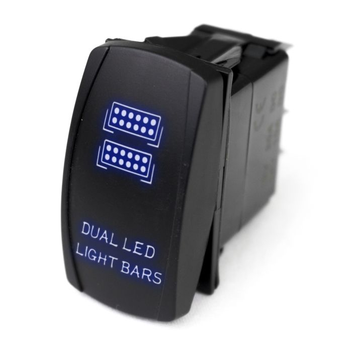 LED Rocker Switch w/ Blue LED Radiance (Dual LED Light Bar)