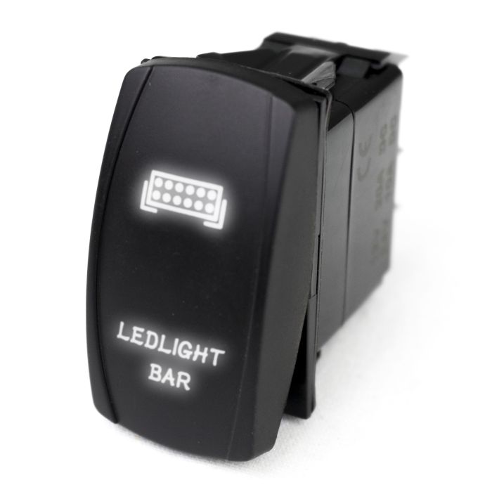 LED Rocker Switch w/ White LED Radiance (LED Light Bar)