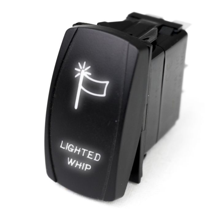 LED Rocker Switch w/ White LED Radiance (Lighted WHIP)