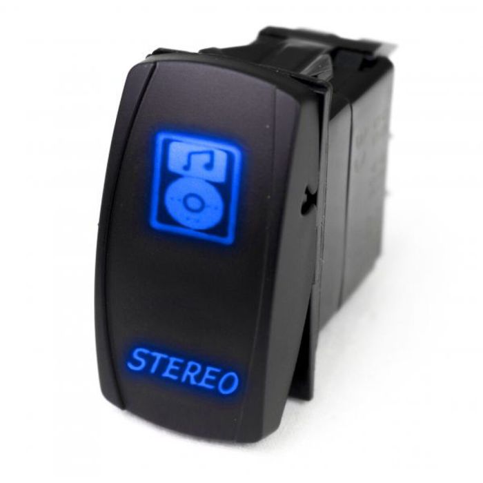Race Sport Lighting RSLS23B LED Rocker Switch with Blue LED Radiance - Stereo 
