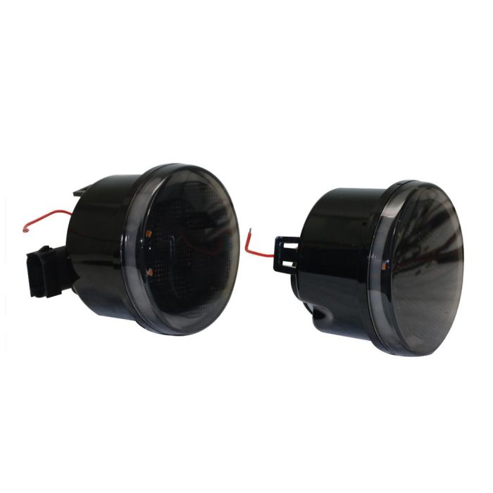Race Sport Lighting JJKDRLH Turn Signal Amber LED Light Kit with White DRL Halo for 07-18 Jeep Wrangler JK