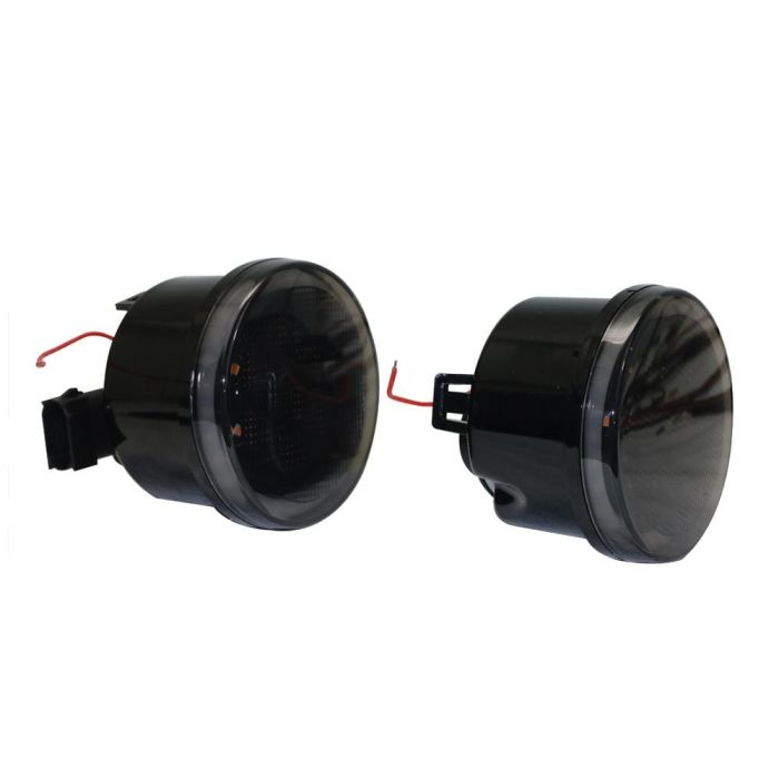 Race Sport Lighting JJKDRLH Turn Signal Amber LED Light Kit with White DRL Halo for 07-18 Jeep Wrangler JK