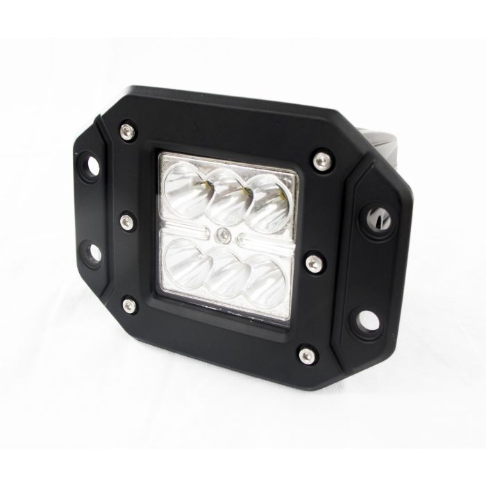Race Sport Lighting  Black Shell Flush Mountable 18Watt 6-LED High-Powered 3x3 LED Spot Light 