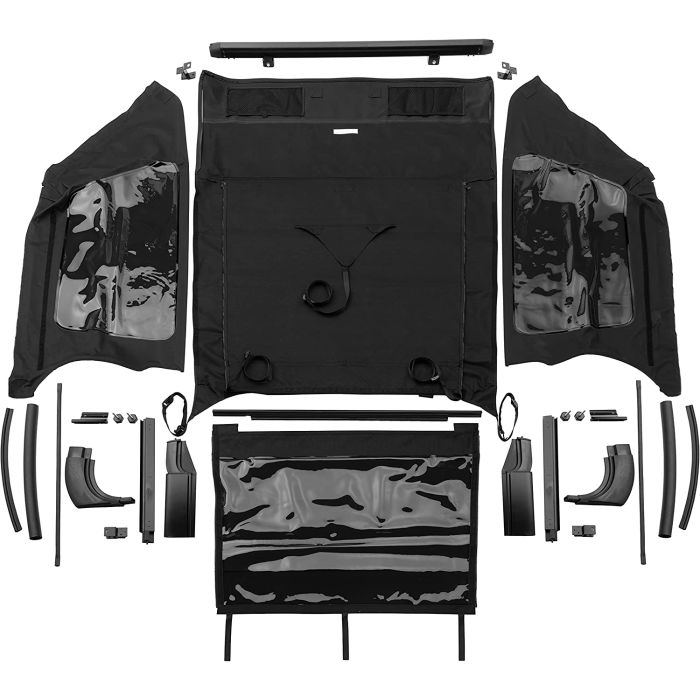 Rampage Products 106635 Frameless Complete Trail Top in Black Diamond for 04-06 Jeep Wrangler Unlimited TJ