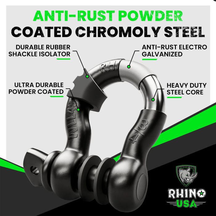 Rhino USA  3/4" D-Ring Shackle Set 