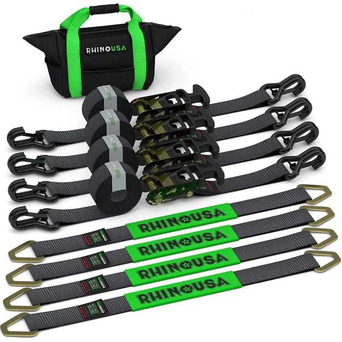 Rhino USA  2" x 8' Vehicle Tie-Down Kit (J-Hooks) 