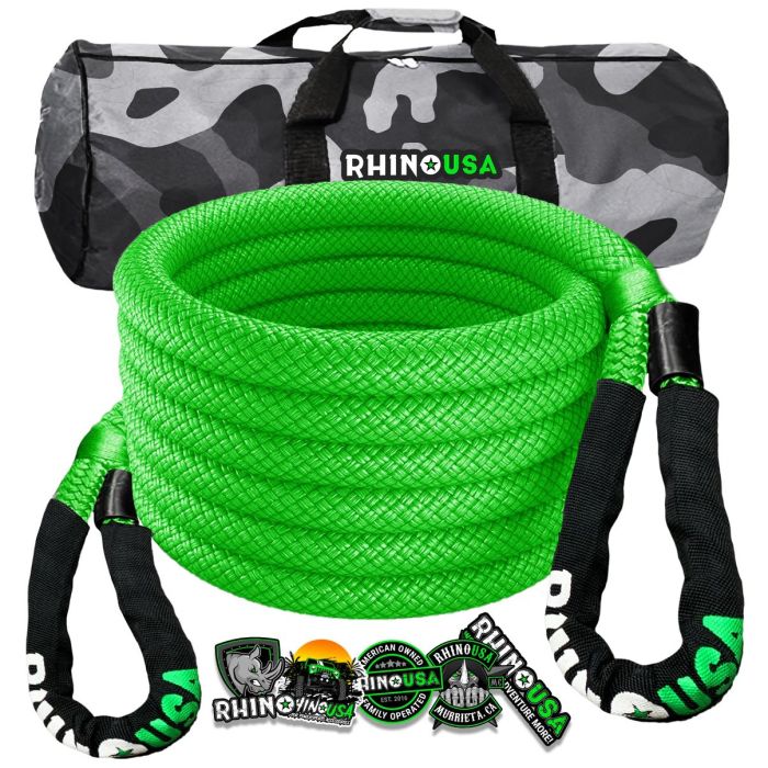 RHINO USA KINETIC ENERGY RECOVERY ROPE (1" X 30') GREEN