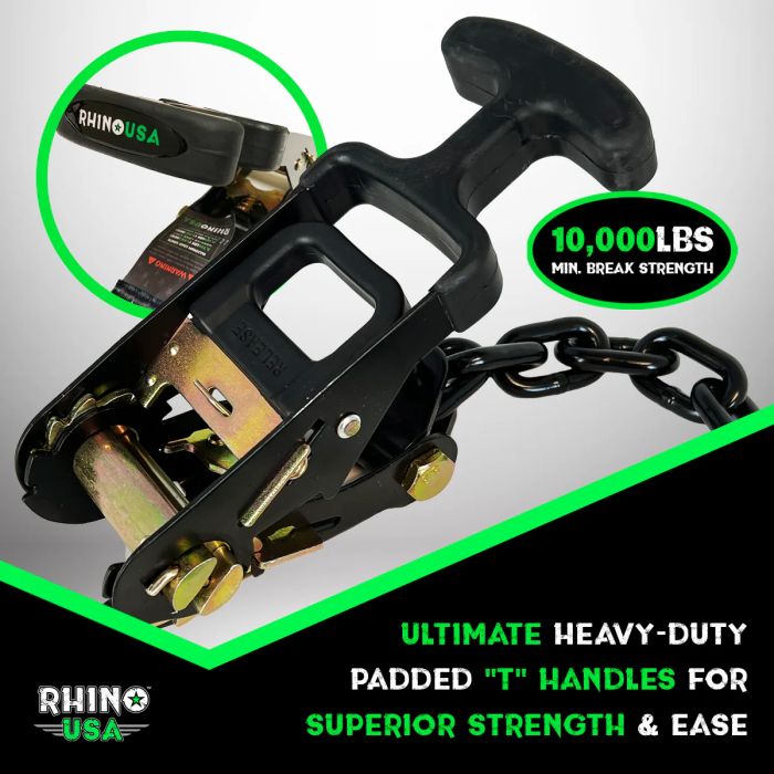 Rhino USA  Car Tie-Down Lasso Straps (J-Hooks) 