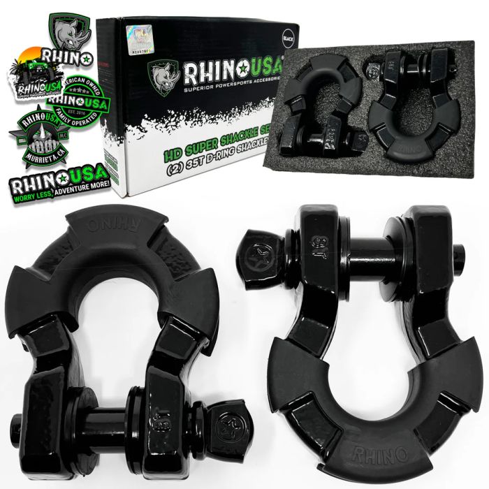 Rhino USA  8 Ton Super Shackles with Isolators 