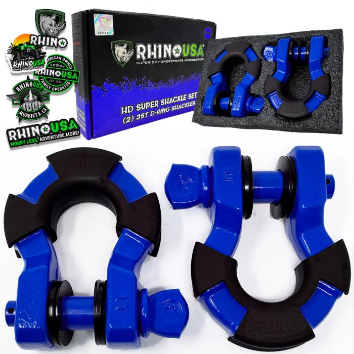RHINO USA 8T SUPER SHACKLE 2-PACK (BLUE)