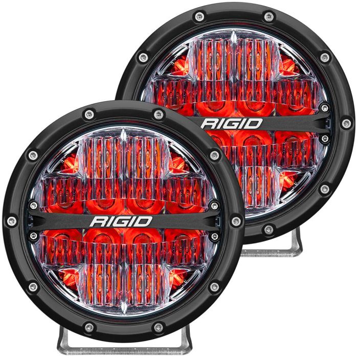 RIGID 360 6IN DRVING LIGHT PAIR RED