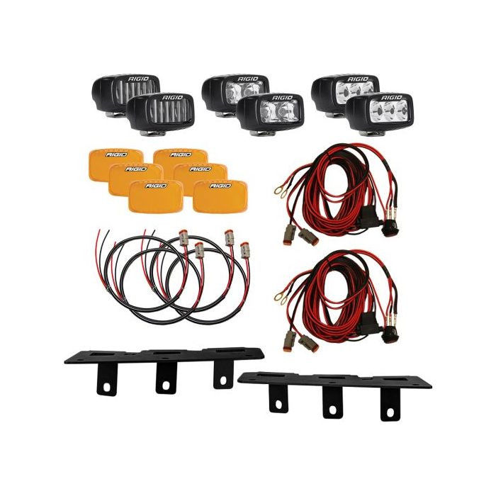 Rigid Industries 46731 Mod Bumper Triple SR-M Fog Light Kit for 21-25 Ford Bronco with a Performance Heavy Duty Modular Bumper