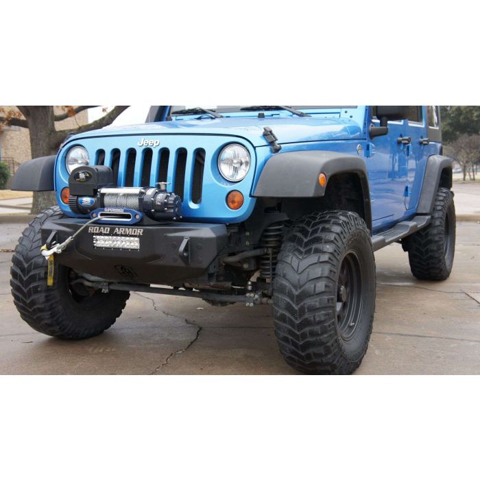 Road Armor  Stealth Stubby Front Winch Bumper for 07-18 Jeep Wrangler JK