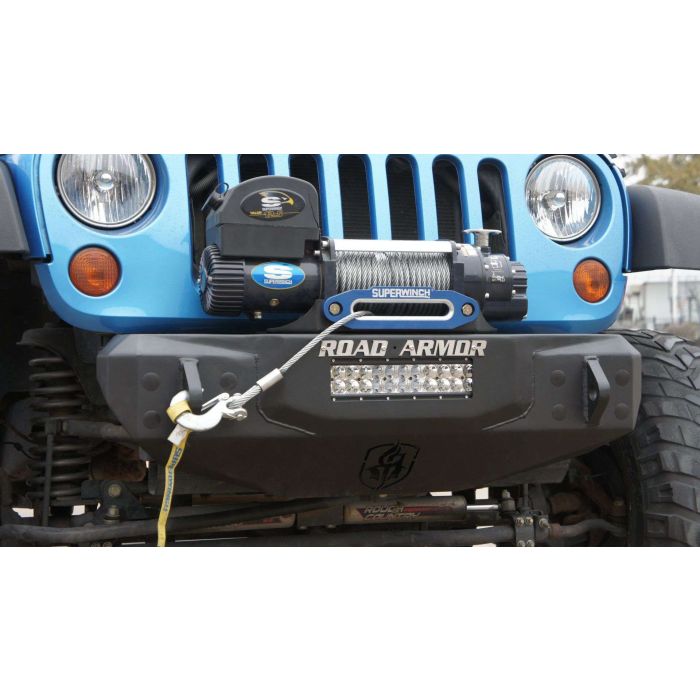 Road Armor  Stealth Stubby Front Winch Bumper for 07-18 Jeep Wrangler JK