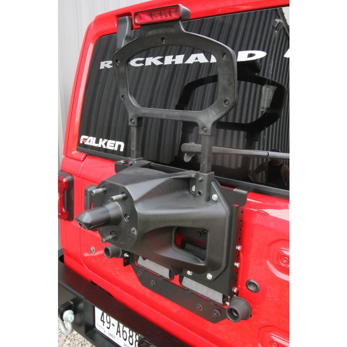 Rock Hard 4X4 RH-90347 Adjustable Spare Tire Carrier with CB Antenna Mount for 18-19 Jeep Wrangler JL