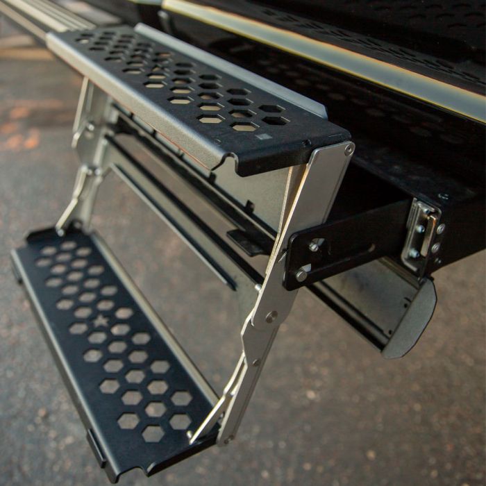 R-STEP 9 Inch Wide For 2020-2023 Jeep Gladiator Bed Step Attachment Brackets Passenger Side Behind Rear GAS MOTOR Tire Rock Slide Engineering