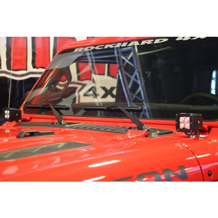 Rock Hard 4X4 RH-90601 A-Pillar Windshield Light Mounts for 18-19 Jeep Wrangler JL & 2020 Gladiator JT