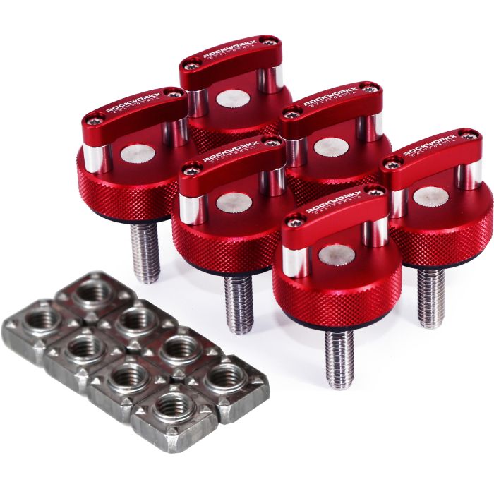 Jeep CJ, YJ, TJ  Hard Top Thumb Screw  (6 Pc Set) -Red