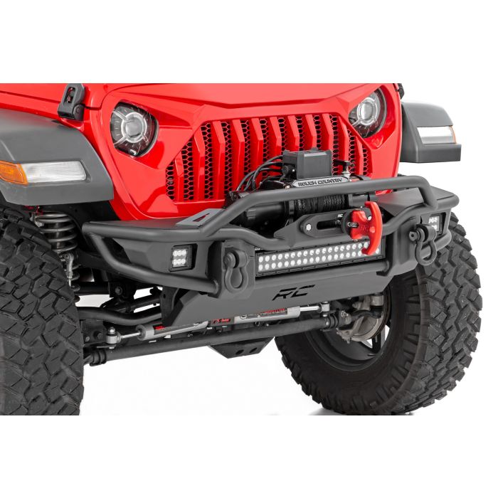 Rough Country 10647 Tubular Front Winch Bumper for 07-22 Jeep Wrangler JL, JK & Gladiator JT