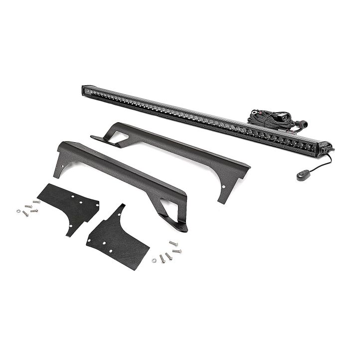 Rough Country  50-Inch Straight LED Light Bar Upper Windshield Mount Kit for 97-06 Jeep Wrangler TJ & Unlimited