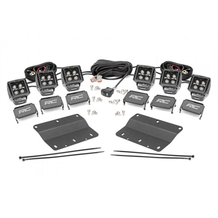 LED Light | Fog Mount | Triple 2" Black Pair | White DRL | Ford Bronco (21-22)