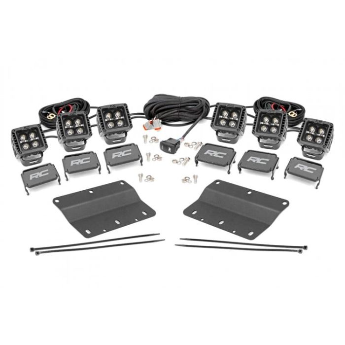 LED Light | Fog Mount | Triple 2" Black Pair | White DRL | Ford Bronco (21-22)