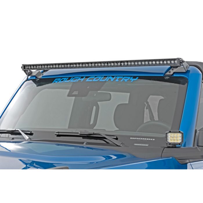 LED Light | Upper Windshield | 50" Black Single Row | Ford Bronco (21-22)