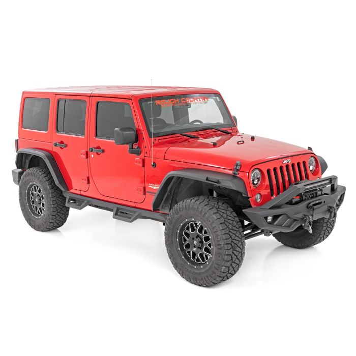Rough Country 99037 High Clearance LED Flat Fender Flare Kit  for 07-18 Jeep Wrangler JK