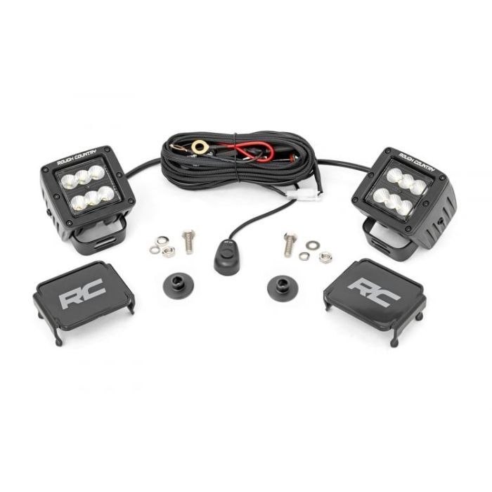 LED Light | Ditch Mount | 2" Black Pair | Flood Pattern | Ford Bronco (21-22)