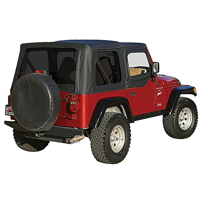 Crown Automotive  Replacement Soft Top with Tinted Windows  for 97-06 Jeep Wrangler TJ with Half Steel Doors 