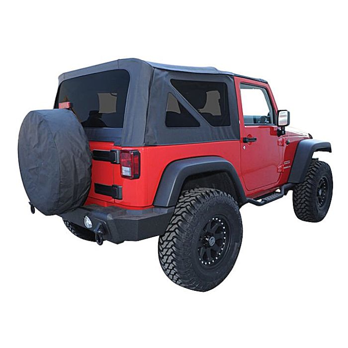 Crown Automotive RT10535T Replacement Soft Top in Black Diamond with Tinted Windows for 07-09 Jeep Wrangler JK 2 Door 