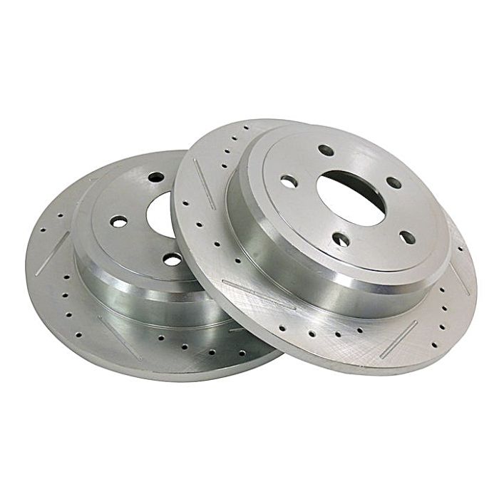 Crown Automotive RT31004 Drilled and Slotted Rear Brake Rotor Set  for 05-10 Jeep Grand Cherokee WK and Commander XK