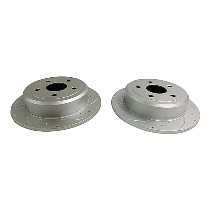 Crown Automotive RT31026 Rear Drilled & Slotted Rotor Set for 07-18 Jeep Wrangler JK