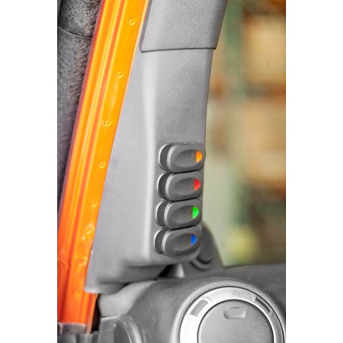 Rugged Ridge 17235.96 Driver Side A-Pillar Switch Pod Kit for 11-18 Jeep Wrangler JK