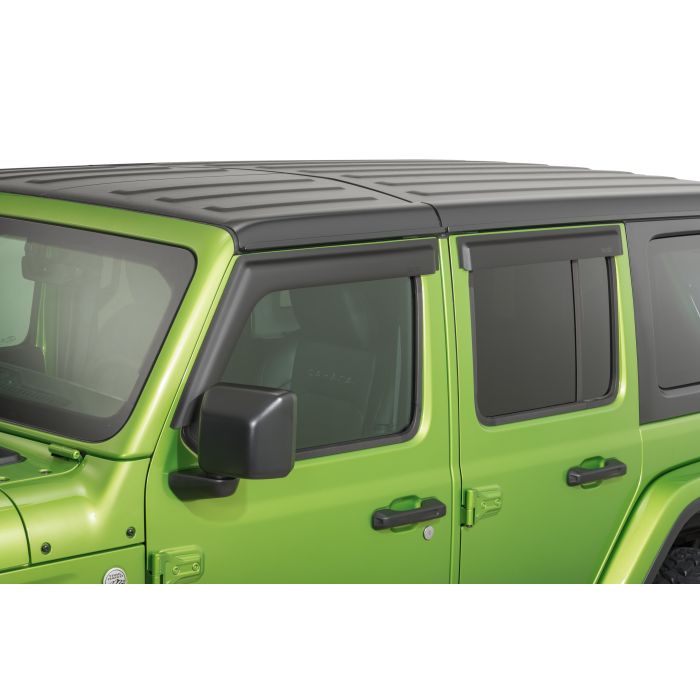 Rugged Ridge 11349.17 Front and Rear Window Visors in Matte Black for 18-20 Jeep Wrangler JL Unlimited and Gladiator JT