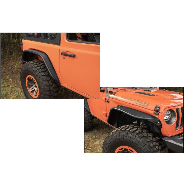RUR 4PC TUBE FENDERS FR/RR BLK STEEL JL 11615.73