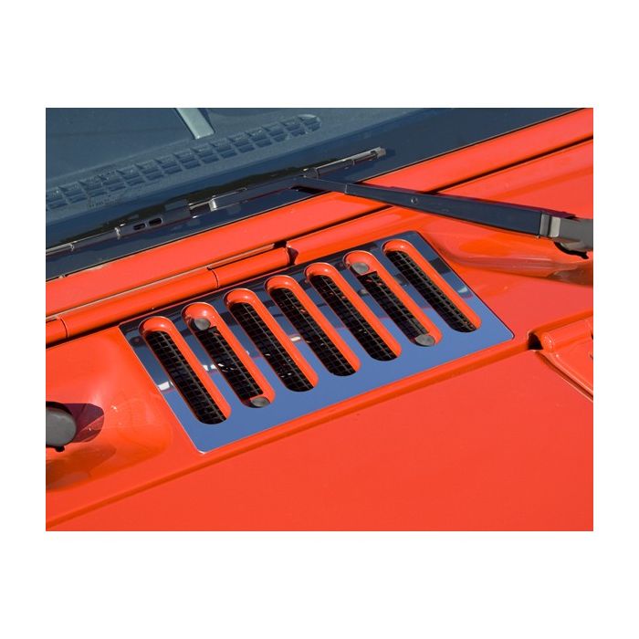 Rugged Ridge 11117.05 Hood Vent Cover in Stainless Steel for 07-18 Jeep Wrangler JK