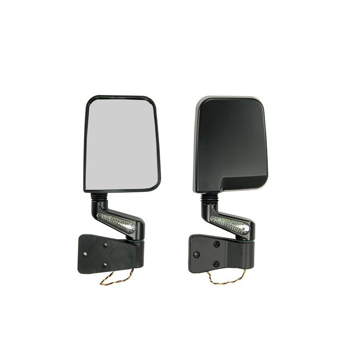 Rugged Ridge 11015.01 LED Mirrors in Black for 87-02 Jeep Wrangler YJ & TJ