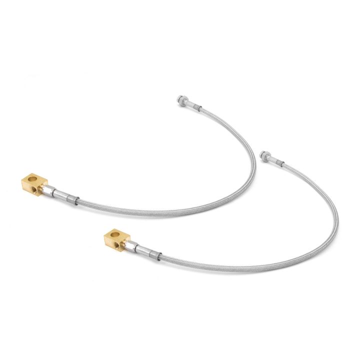 Rugged Ridge 16735.03 Rear 4" Braided Stainless Steel Brake Hose for 72-75 Jeep CJ-5 & CJ-6 with 11" Drum Brakes
