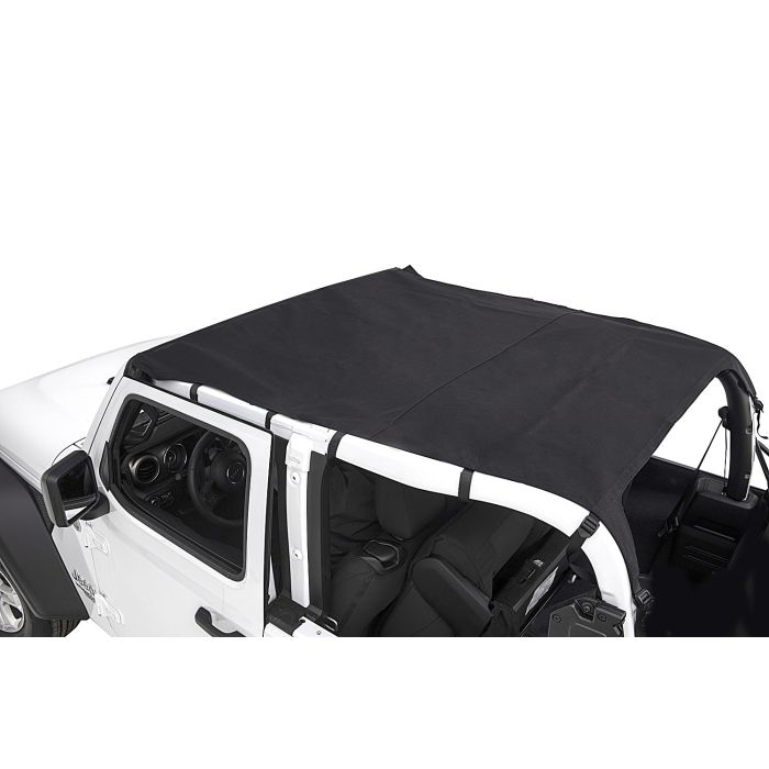 Rugged Ridge 13593.35 Savannah Brief Top in Black Diamond Sailcloth for 18-21 Jeep Wrangler JL 2-Door