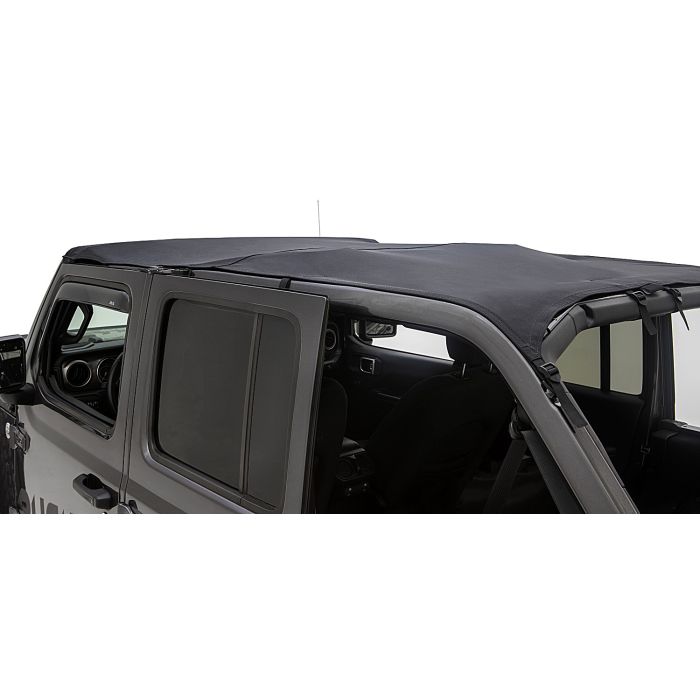 Rugged Ridge 13594.35 Savannah Brief Top in Black Diamond Sailcloth for 18-21 Jeep Wrangler JL Unlimited 4-Door
