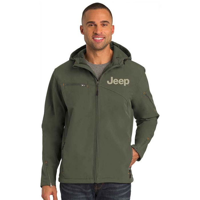 JEEP HOODED SOFTSHELL JACKET GRN 3XL