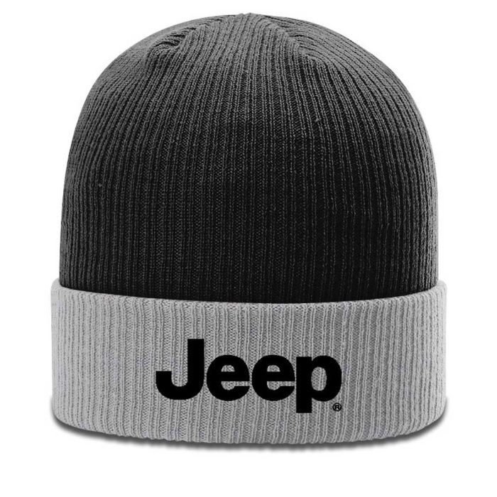 JEEP KNIT FLIP KNIT HAT GRAY/BLACK