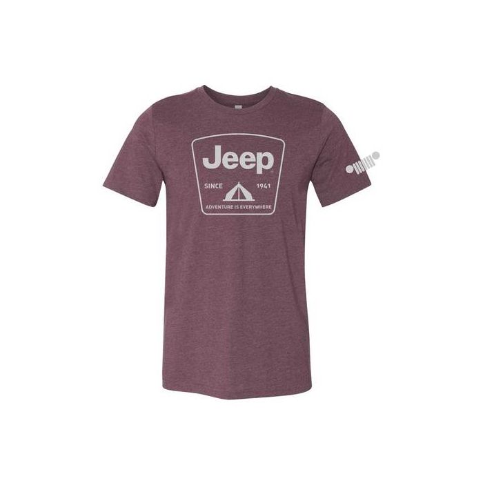 JEEP TENT BADGE T SHIRT BURGUNDY XL