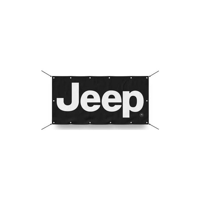 Banner - Jeep Text  Black 36in x 72in