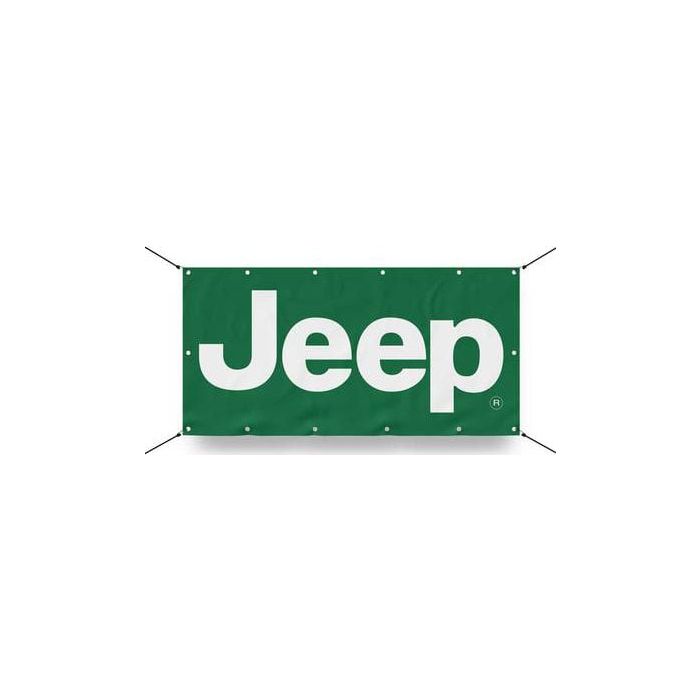 Banner - Jeep Text  Green 36in x 72in