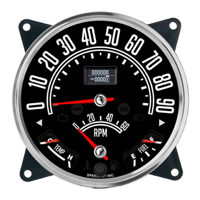Speedhut R55-QG3T-CJ 5-1/2" Speedometer Cluster (0-90 MPH)  for 55-86 Jeep CJ-5, CJ-6, CJ-7 & CJ8