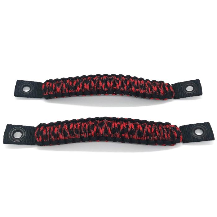 Jeep Wrangler Grab Handles Paracord JK Sound Bar Rear Side Pair Black/Spider Bite Bartact