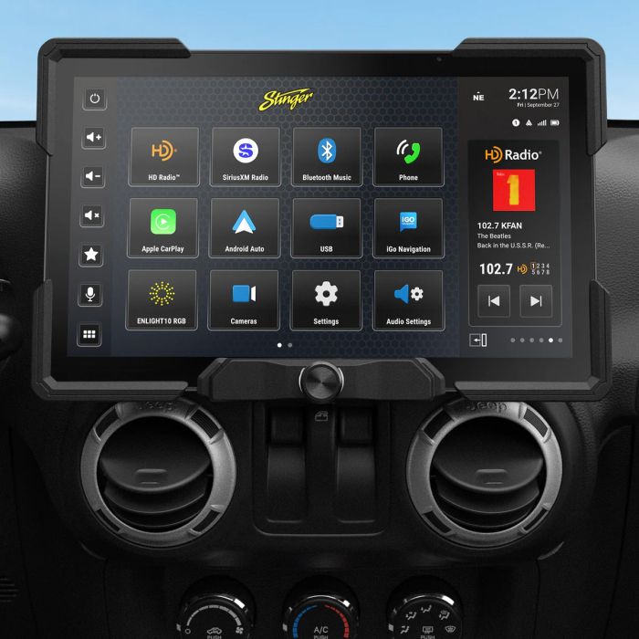 Stinger Off-Road JK11RB12 HORIZON12 12.8" Radio Plug-&-Play Kit for 11-18 Jeep Wrangler JK