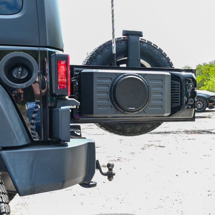 Stinger Off-Road TXJWB12 Swing Gate-Mounted 12" Subwoofer Enclosure for 07-22 Jeep Wrangler JL, JK 